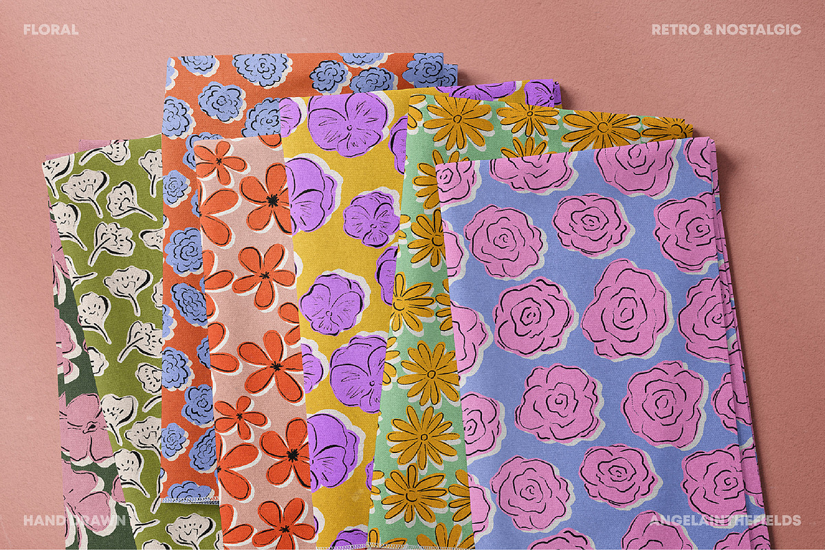 Spring Summer Floral Pattern Set, a Pattern Graphic by angelainthefields (Photo 4 of 6)