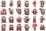 Whimsical Bee Mine Valentine Clipart, an Illustration by designcity5 (Thumbnail 2 of 5)