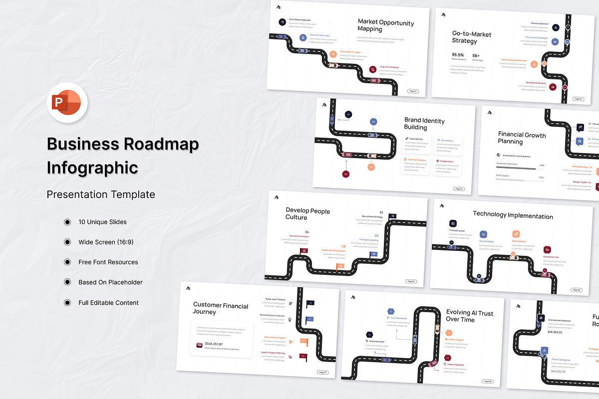 Business Roadmap Infographic PPT, a Presentation Template by Antstheme