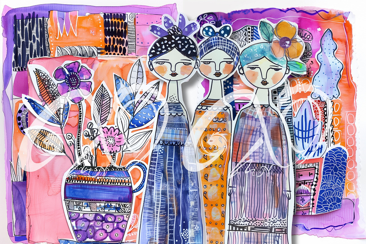 Petal Paper Dolls: Artsy Paper Dolls, a Person Illustration by NiiiNArt (Photo 4 of 7)