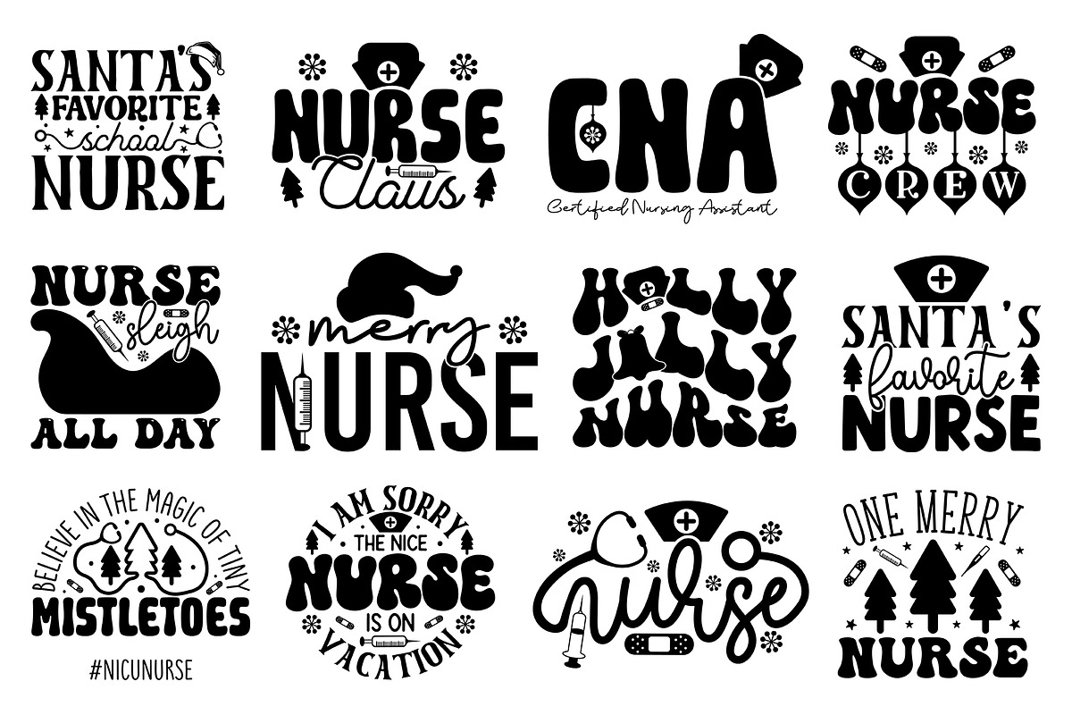 Nurse Christmas SVG Bundle, a Graphic by CraftlabSVG (Photo 2 of 17)