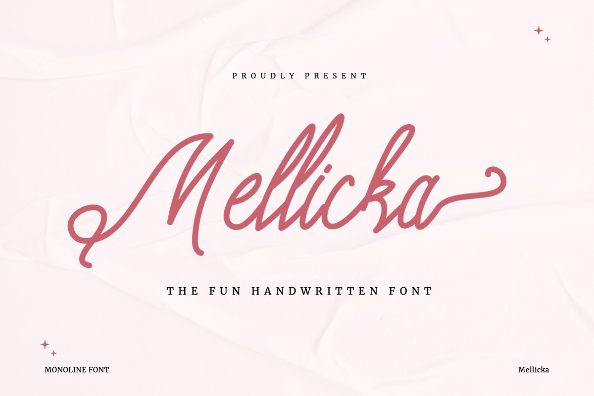 Mellicka - Fun Handwritten Font, a Handwritten Font by Dhabee (Photo 1 of 17)