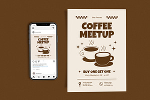 Coffee Meet Up Brown, a Flyer Template by Me55enjah Design