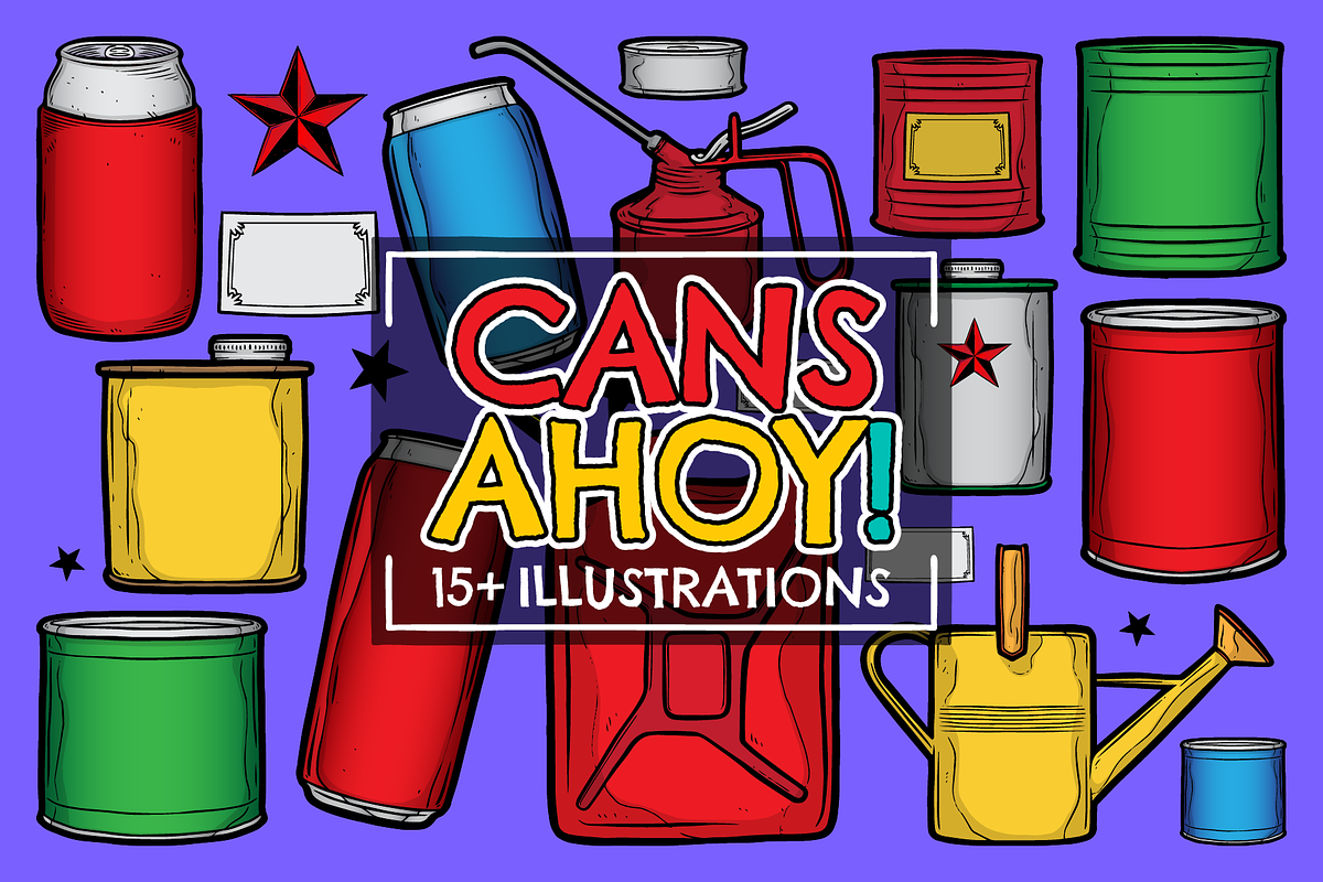 Cans Ahoy Vector Pack, an Illustration by Vectory by BSC (Photo 1 of 3)