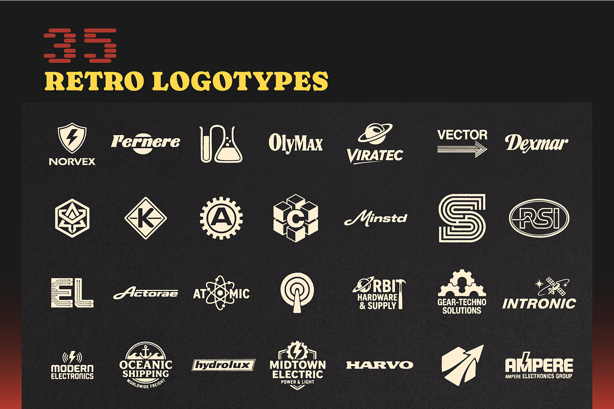 Retro Industrial Labels and Icons, an Object Graphic by Aure Design (Photo 5 of 6)