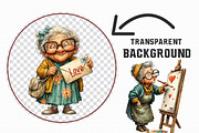 Funny Old Lady Valentine Sublimation, an Illustration by Libby Wishes (Thumbnail 3 of 7)