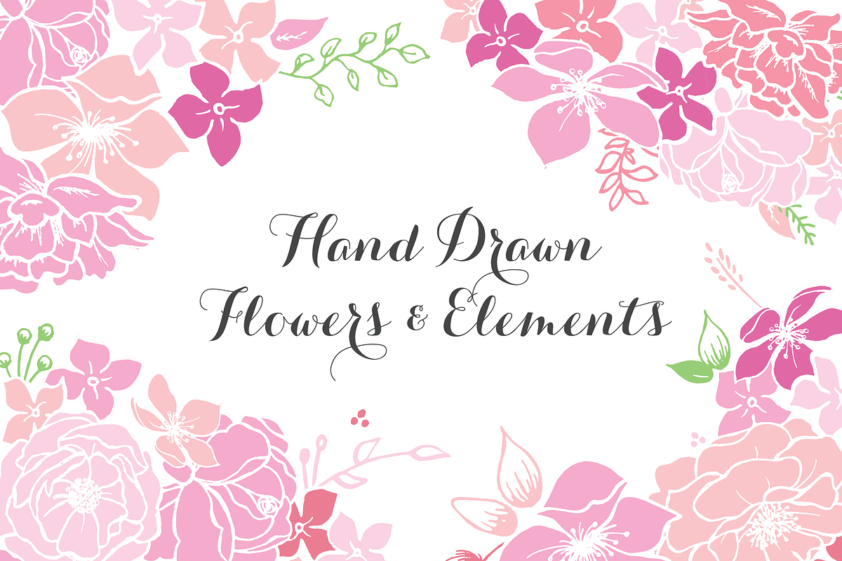 Hand drawn flowers & elements, an Object Graphic by Interior Mockup Co (Photo 1 of 5)