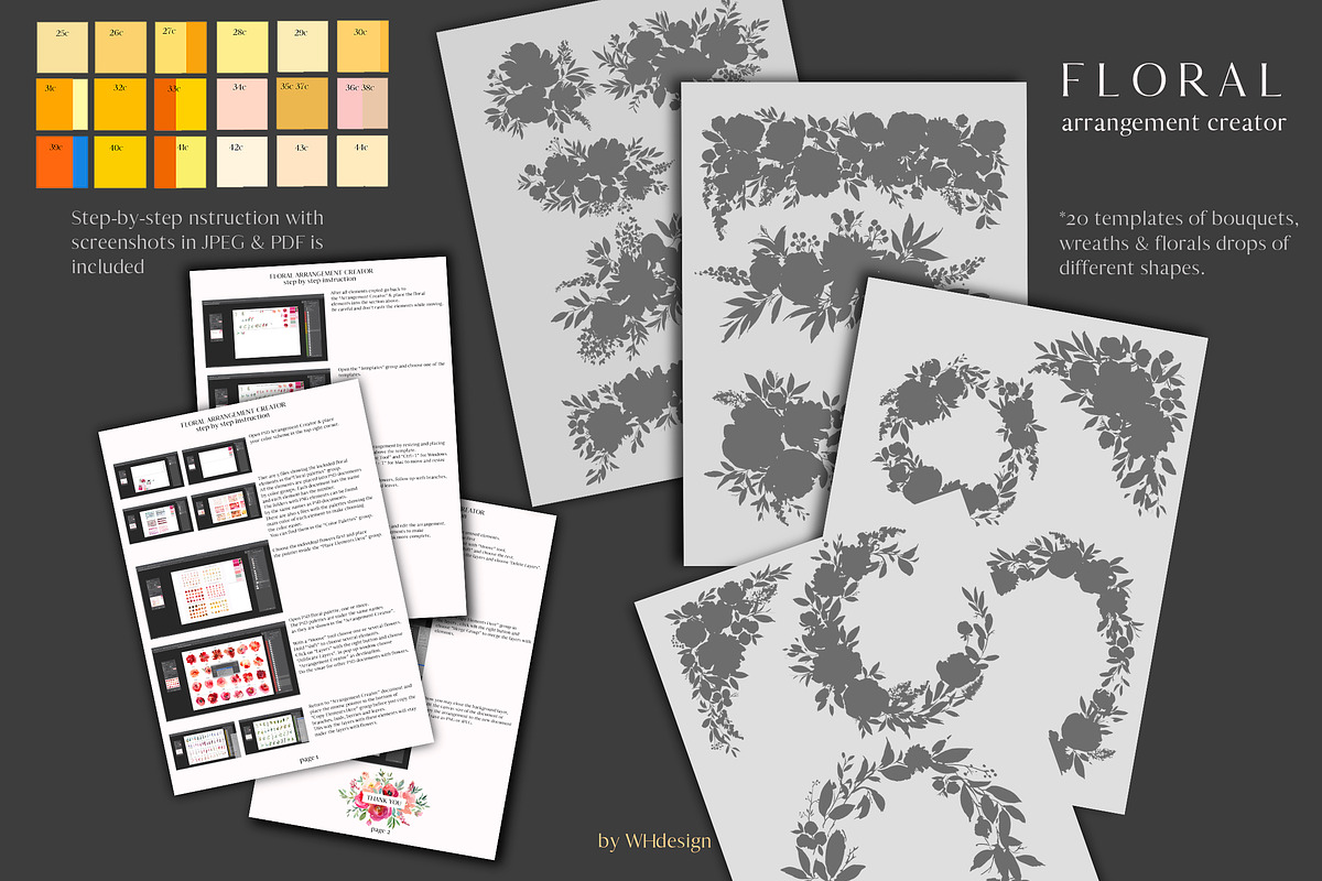 Watercolor Floral Bouquet Creator, a Decorative Illustration by whiteheartdesign (Photo 9 of 11)