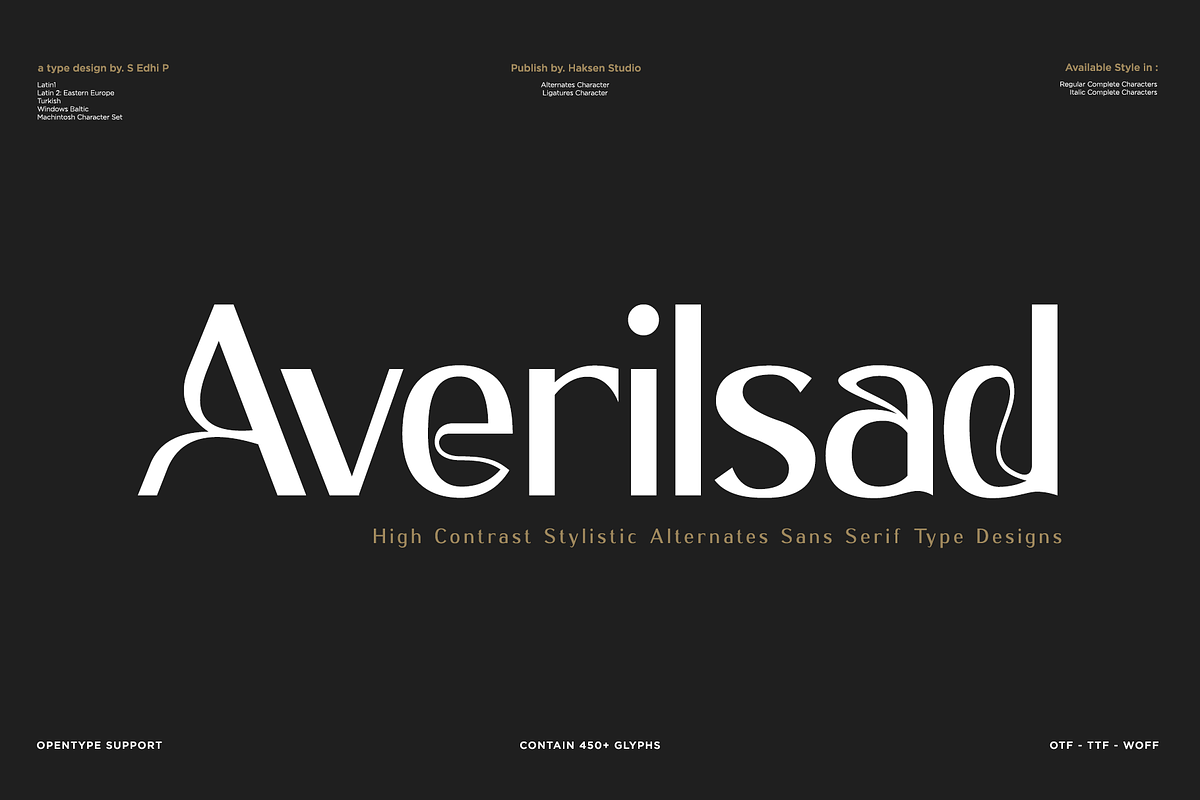 Averilsad, a Sans Serif Font by Haksen (Photo 1 of 10)