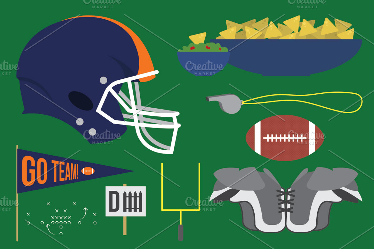American Football Vectors, a Sport Illustration by Flavor Graphics