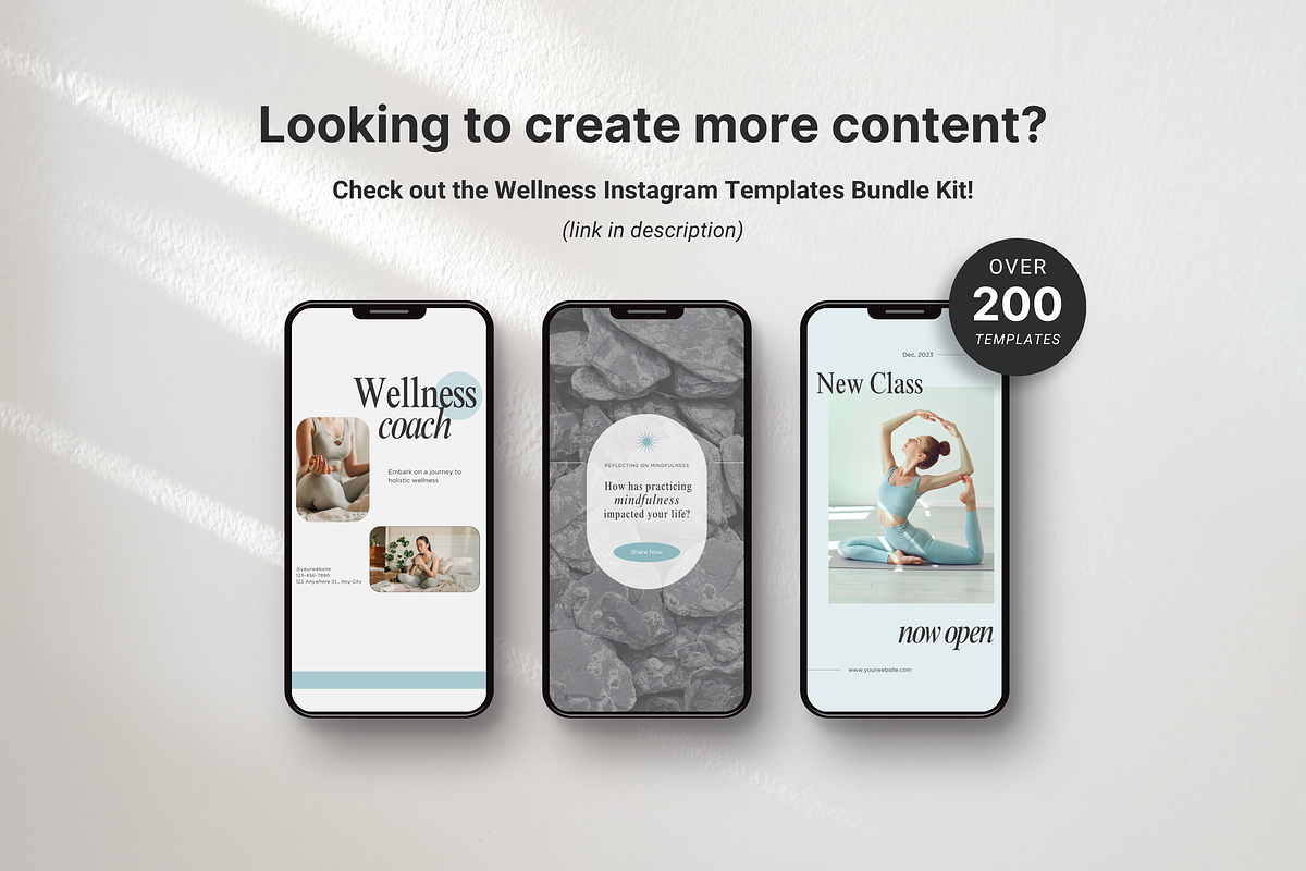 Wellness Instagram Post Templates, a Social Media Template by DigiPax (Photo 10 of 10)
