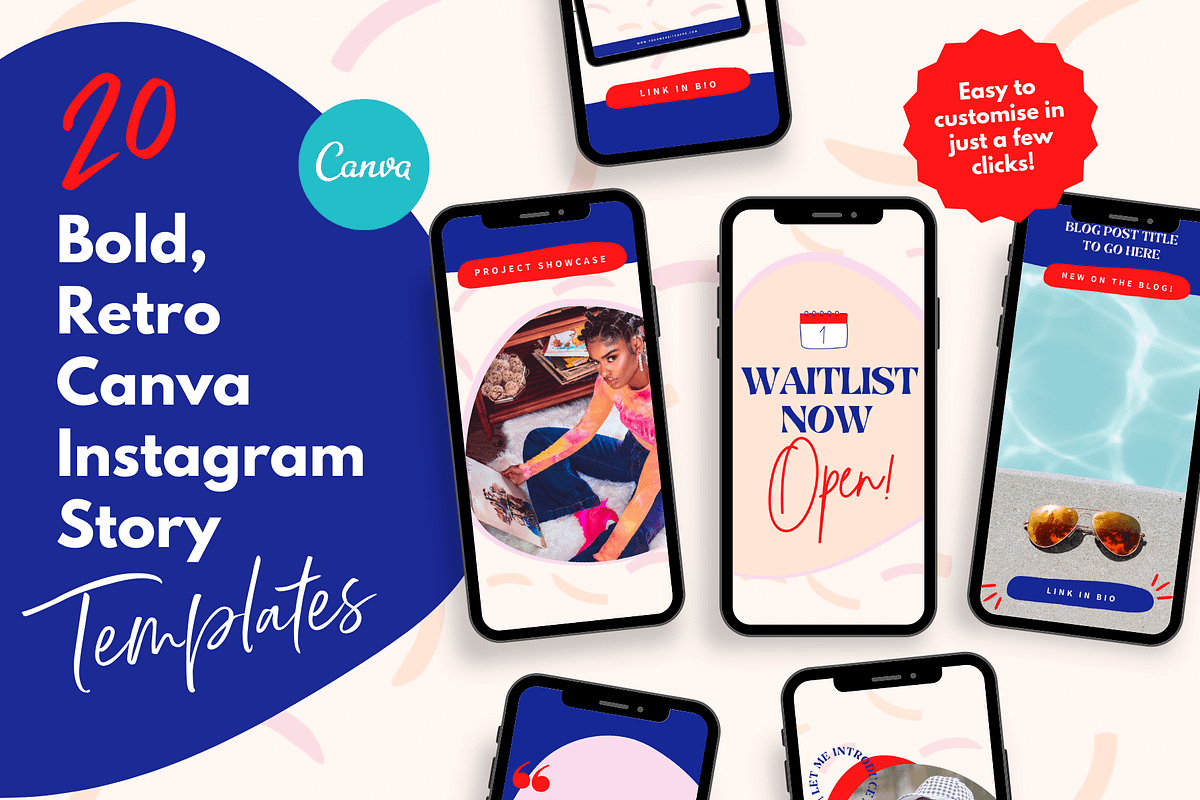 Bold Canva Instagram Story Templates, a Social Media Template by Kurly Creative (Photo 1 of 11)
