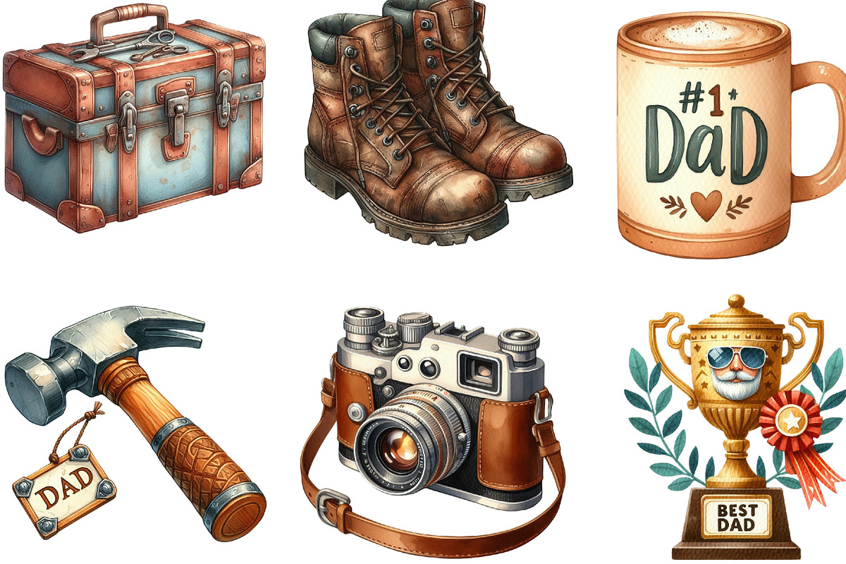 Watercolor Father's Day Sublimation, an Illustration by Designking (Photo 2 of 3)
