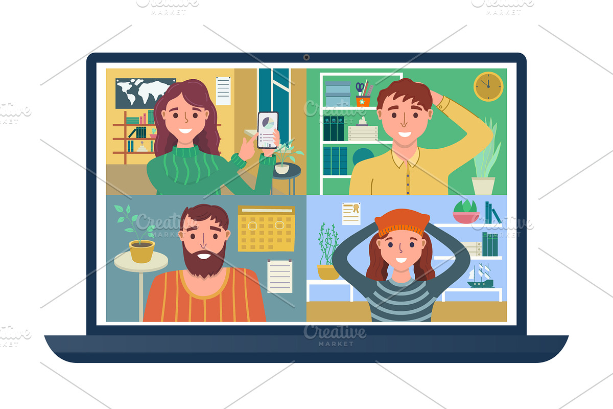 Online video conference meeting, an Education Illustration by Yayasya (Photo 1 of 3)