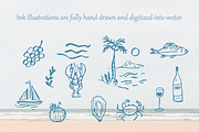 Hand drawn retro Beachy Vibes set, an Object Illustration by RaDavCrafts (Thumbnail 6 of 12)