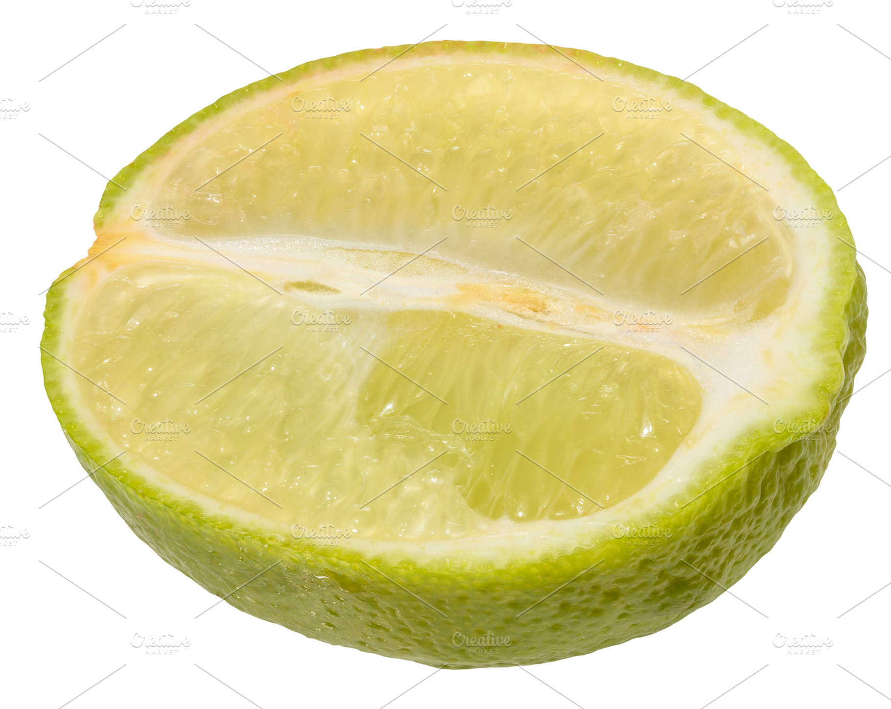 Close-up of a fresh lime wedge with juicy pulp and a bright gree, a Food & Drink Photo by ndanko