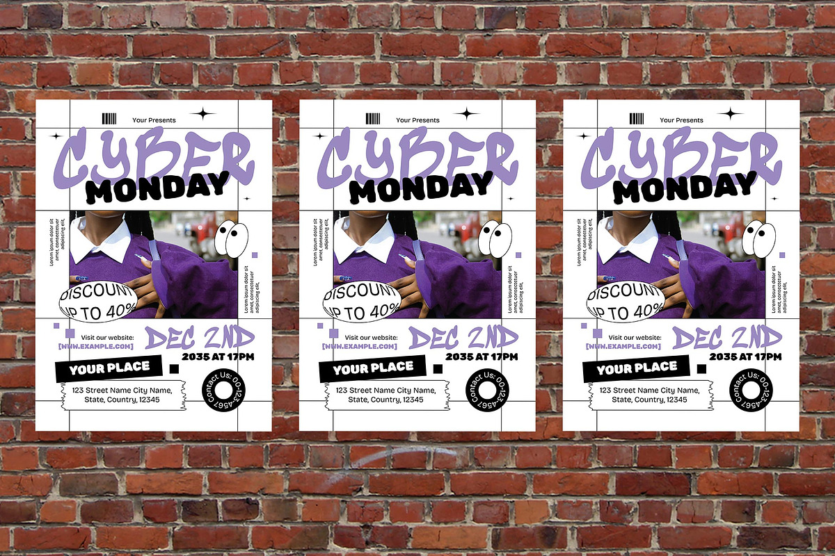 Purple Cyber Monday Flyer, a Flyer Template by Aiyari Graphic (Photo 3 of 3)