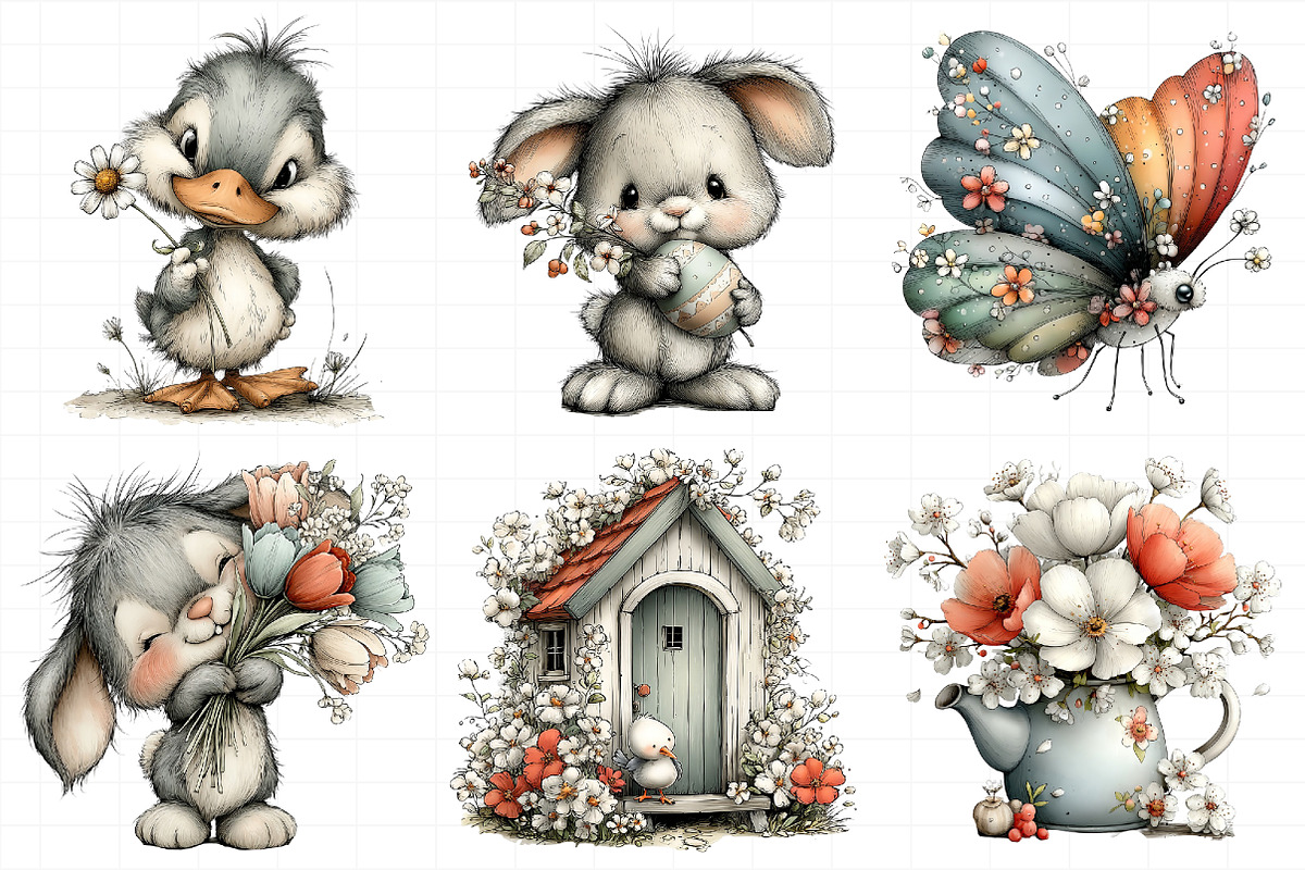 Whimsical Spring Clipart PNG, an Illustration by Daily.Designs (Photo 3 of 8)