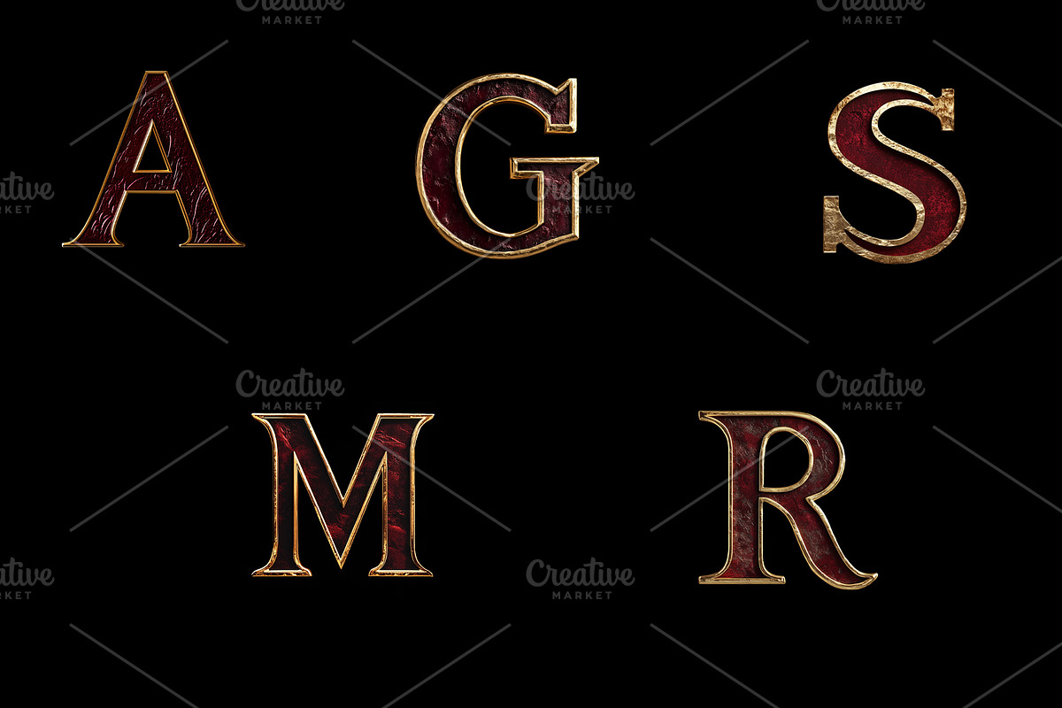 Black Gold Alphabet, an Object Graphic by Vika_Softlife (Photo 5 of 5)