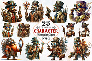 Steampunk character clipart, an Illustration by RobertsArt (Thumbnail 1 of 7)