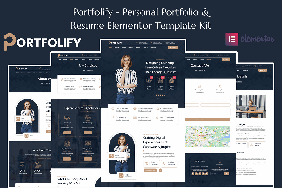 Personal Portfolio Elementor Kit, a WordPress Template by Elemits