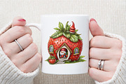 Watercolor Strawberry Gnomes Clipart, an Illustration by Sublimation Artist (Thumbnail 5 of 6)