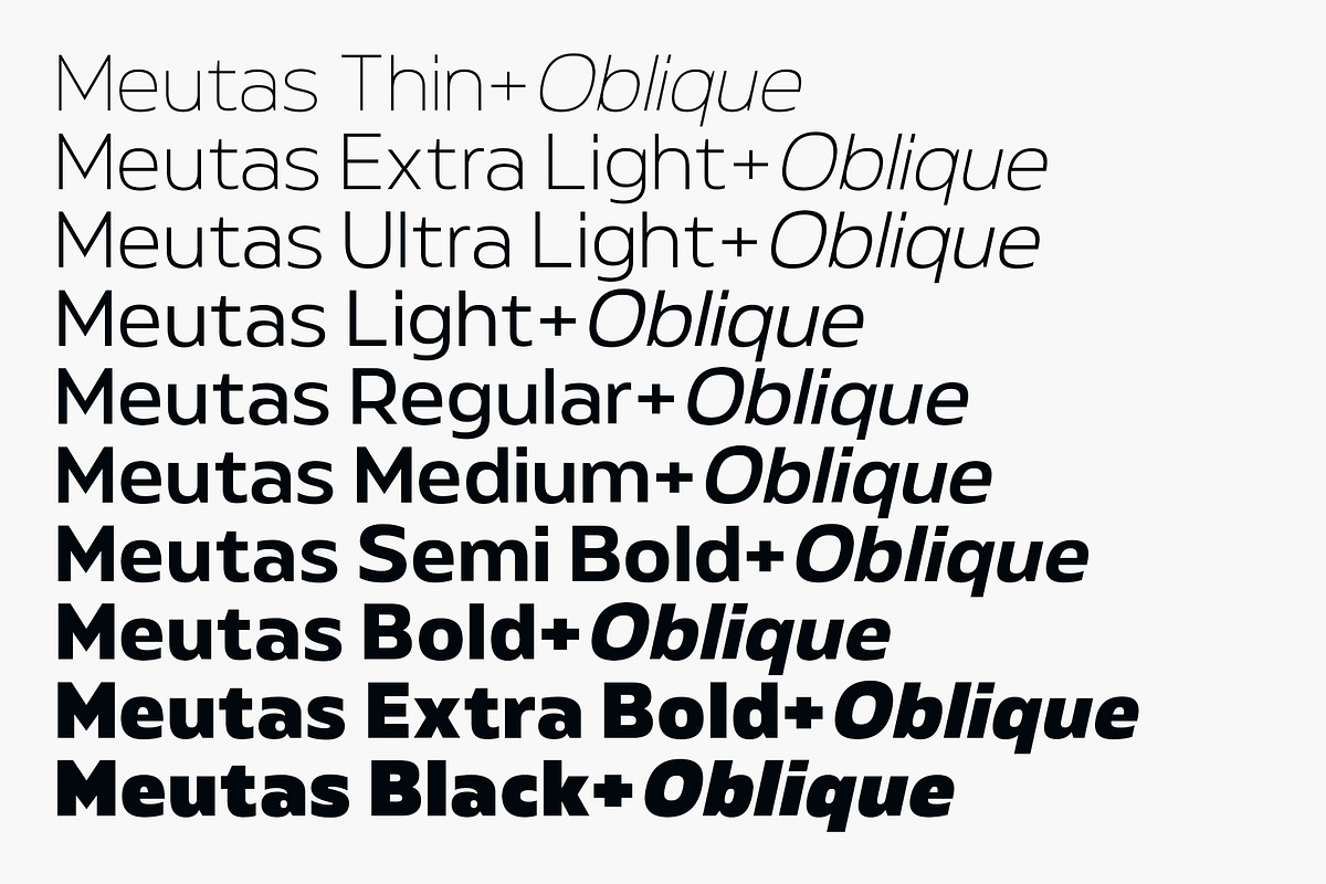 Meutas Font Family, a Sans Serif Font by trustha (Photo 15 of 15)