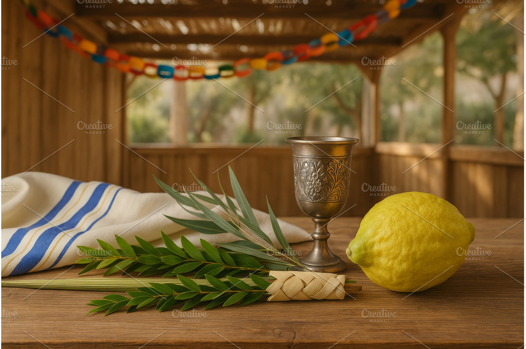 In Jewish festival of Sukkot, yellow, a Holiday Photo by Ungvar Studio
