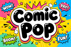 Comic Pop, a Slab Serif Font by Wow Magic