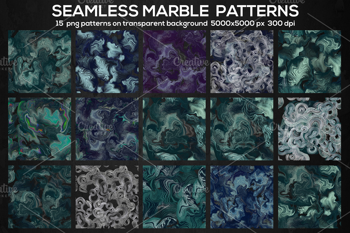 SEAMLESS MARBLE PATTERNS, a Pattern Graphic by ANAKOTO (Photo 7 of 20)