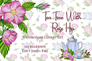 Tea Time Clipart, a Decorative Illustration by Milla_Zelenyuk_art