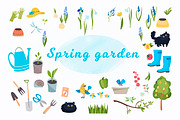 Spring Garden Clipart Set, a Seasonal Illustration by EshaStudio (Thumbnail 2 of 4)