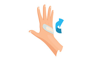 Hands injured skin and, an Illustration by Things for designers