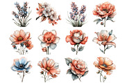 Watercolor Spring Flower Clipart, an Illustration by Design Market (Thumbnail 3 of 5)