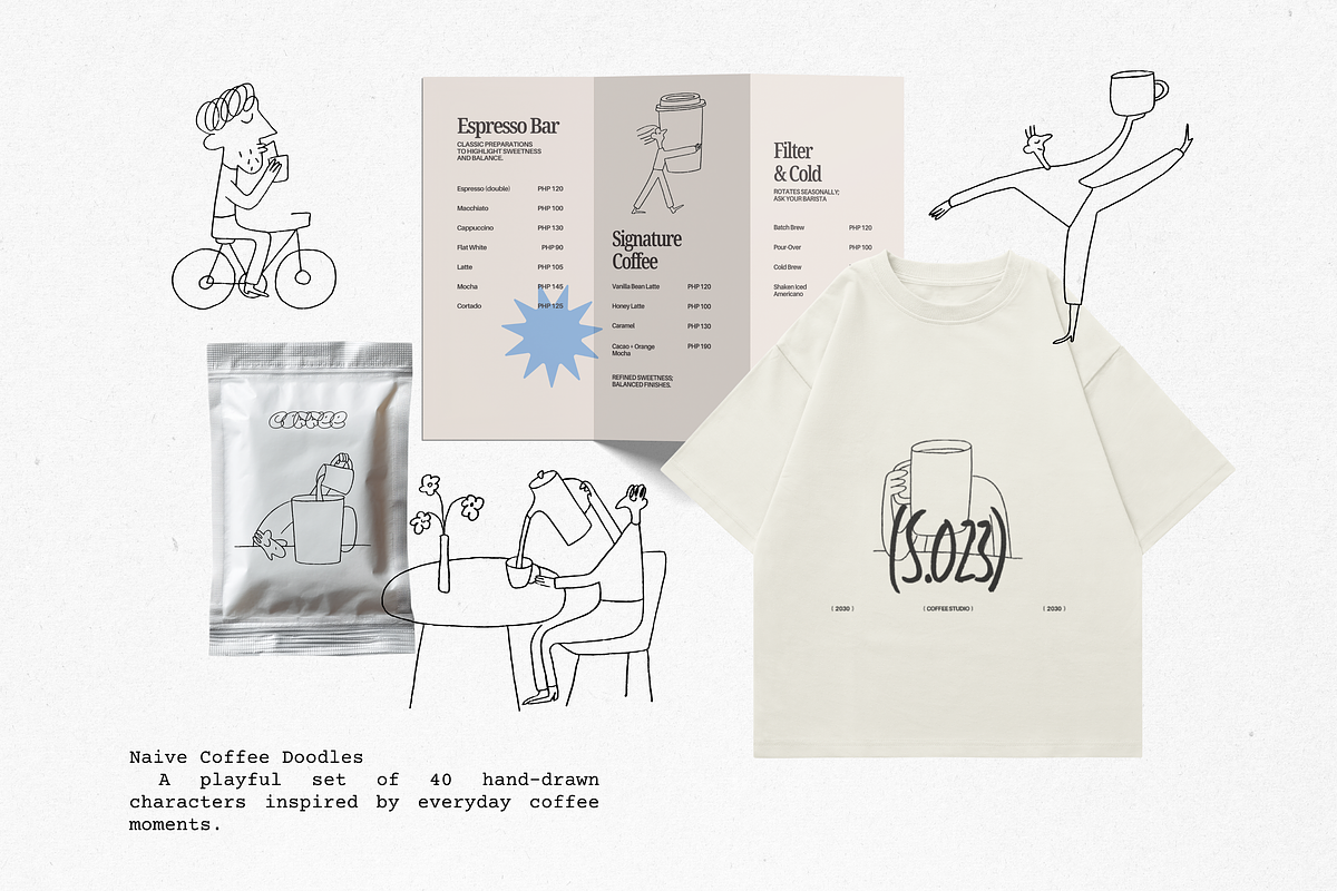 Naive Coffee Doodles, a Food Illustration by Veyla (Photo 7 of 16)
