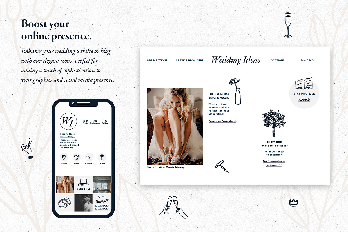 Wedding Illustration Icon Set, a Decorative Illustration by dicreate (Photo 8 of 12)