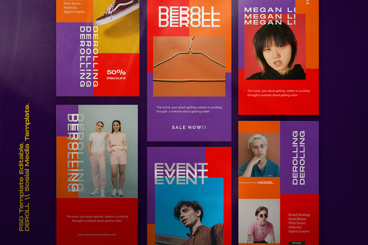DEROLL - Social media Pack, a Social Media Template by Dirtytemp Studio (Photo 3 of 13)
