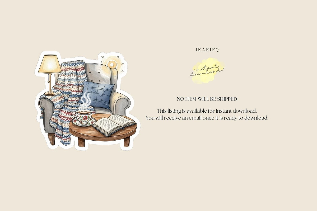 Cozy Book and Tea Sticker Set