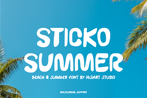 Sticko Summer Font, a Sans Serif Font by Iqsiart Studio