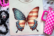 Watercolor 4th of July Butterfly Cli, an Illustration by CreationArt (Thumbnail 4 of 9)