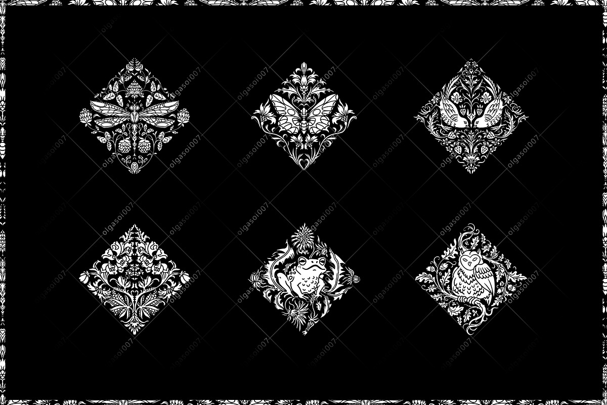 White garden. Seamless patterns, a Pattern Graphic by OlgaSoi007 (Photo 2 of 10)