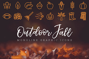 Outdoor Fall Monoline Icons