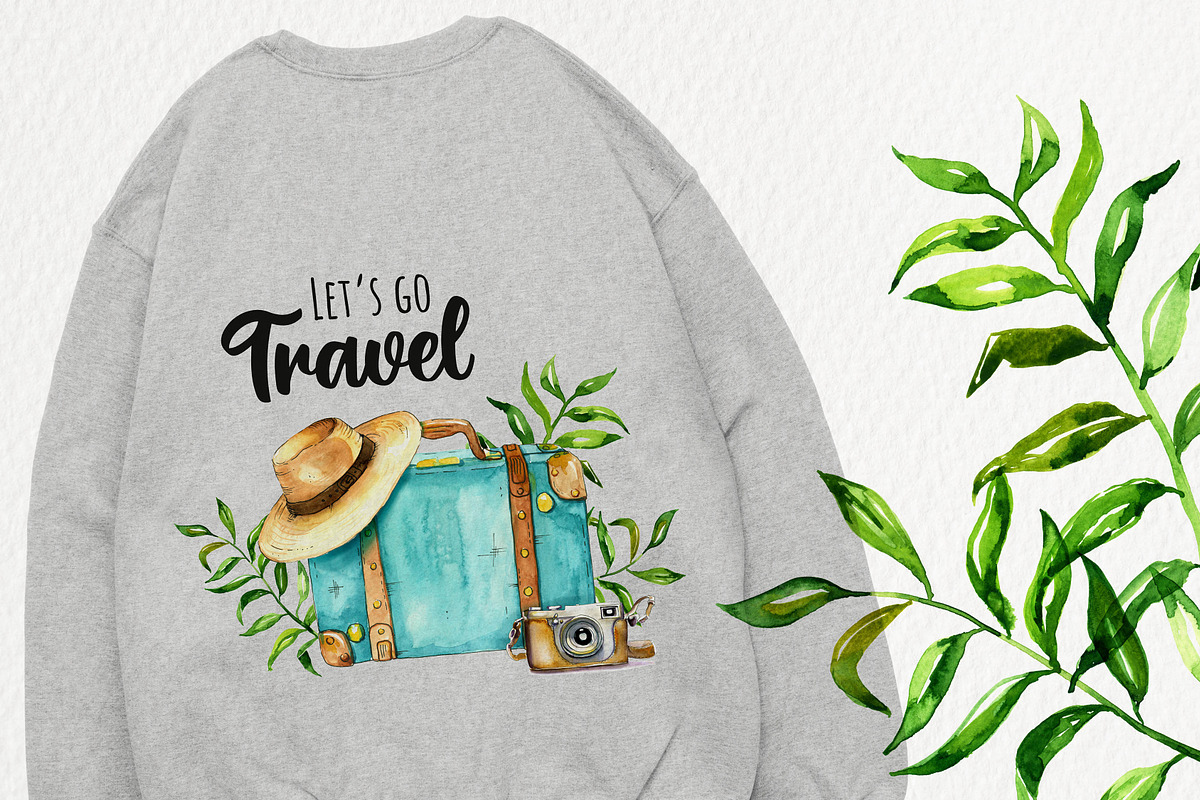 Travel Set. Watercolor illustrations, a Transportation Illustration by iri-illustration (Photo 5 of 7)