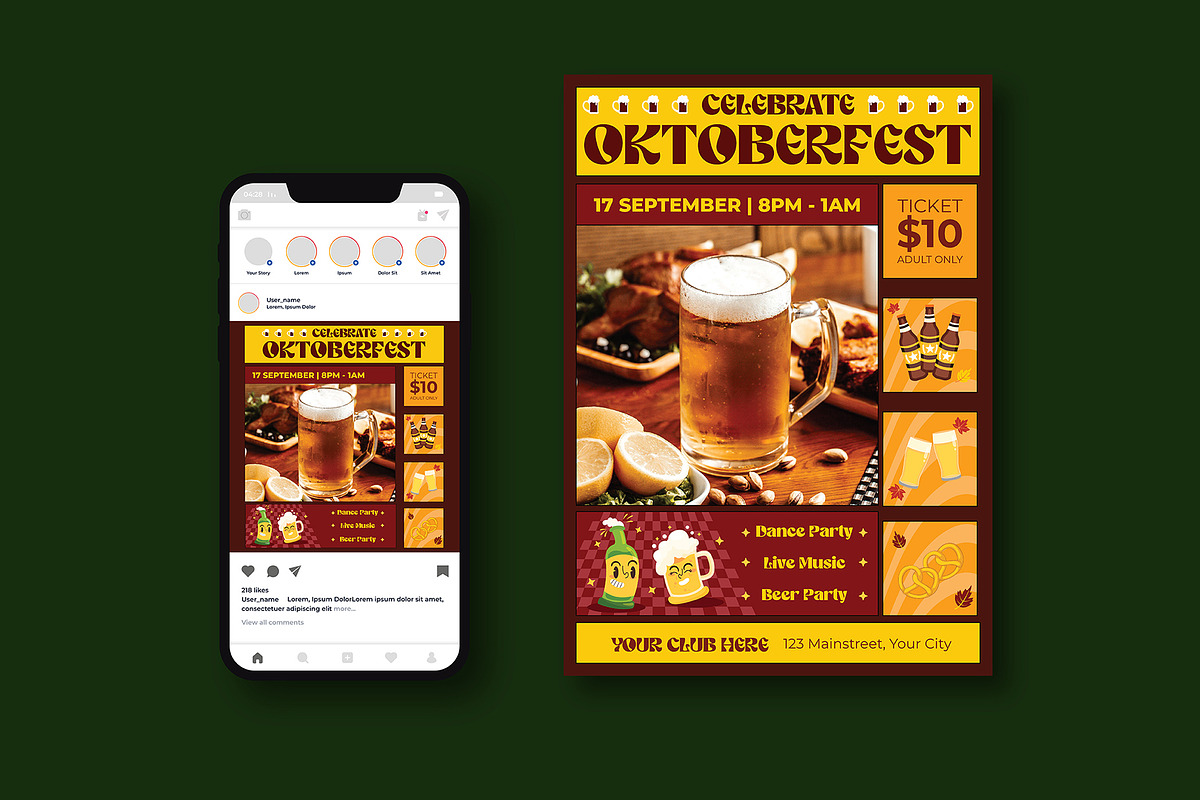 Oktoberfest Day Flyer, a Flyer Template by iDoodle Studio
