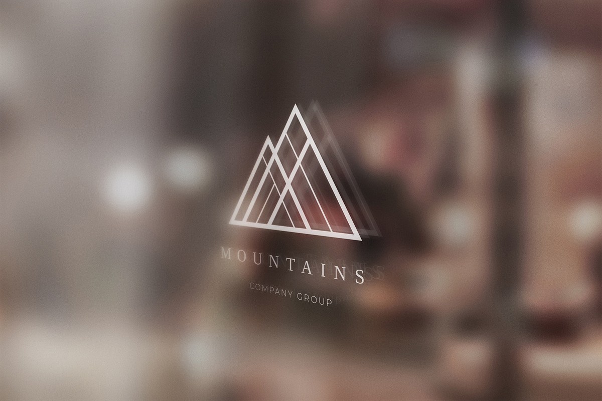 Mountains. Linear geometric logo, a Branding & Logo Template by le-genda (Photo 13 of 14)
