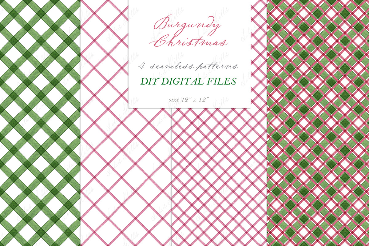 Christmas Burgundy Watercolor DIY, a Graphic by LABFcreations (Photo 4 of 4)