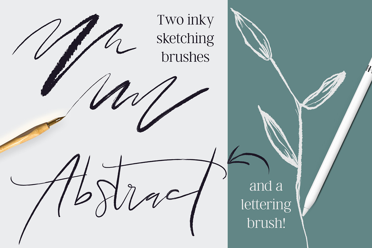 Inky Abstract Procreate Brushes preview 7