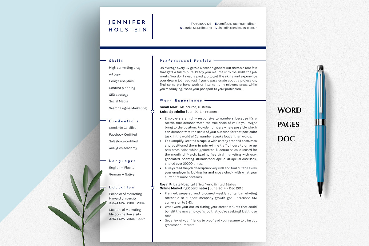 Sales Manager Resume Template, a Resume Template by Career Canvas (Photo 11 of 11)