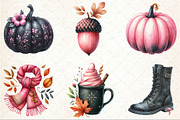 Pink Black Autumn Clipart, an Illustration by Rose Art (Thumbnail 3 of 8)