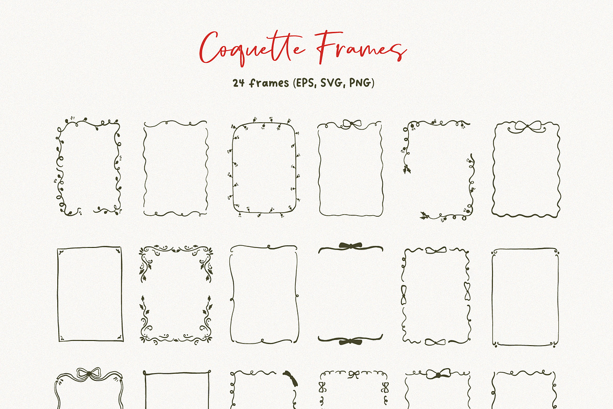 Coquette Christmas hand drawn set, a Seasonal Illustration by Madiwaso (Photo 6 of 14)